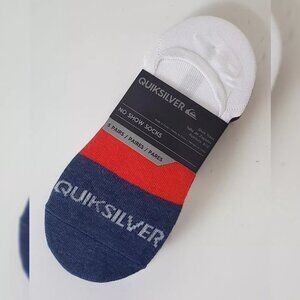 QUIKSILVER NO SHOW SOCKS MEN'S 5 PAIRS SHOE SIZE 6-12 MULTICOLOR